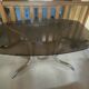 Glass and metal table from the 70s.