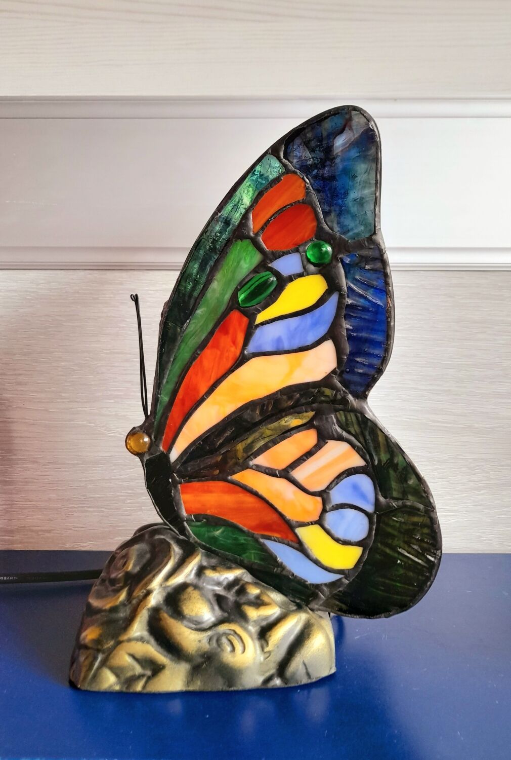 Stained glass butterfly lamp