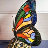 Stained glass butterfly lamp