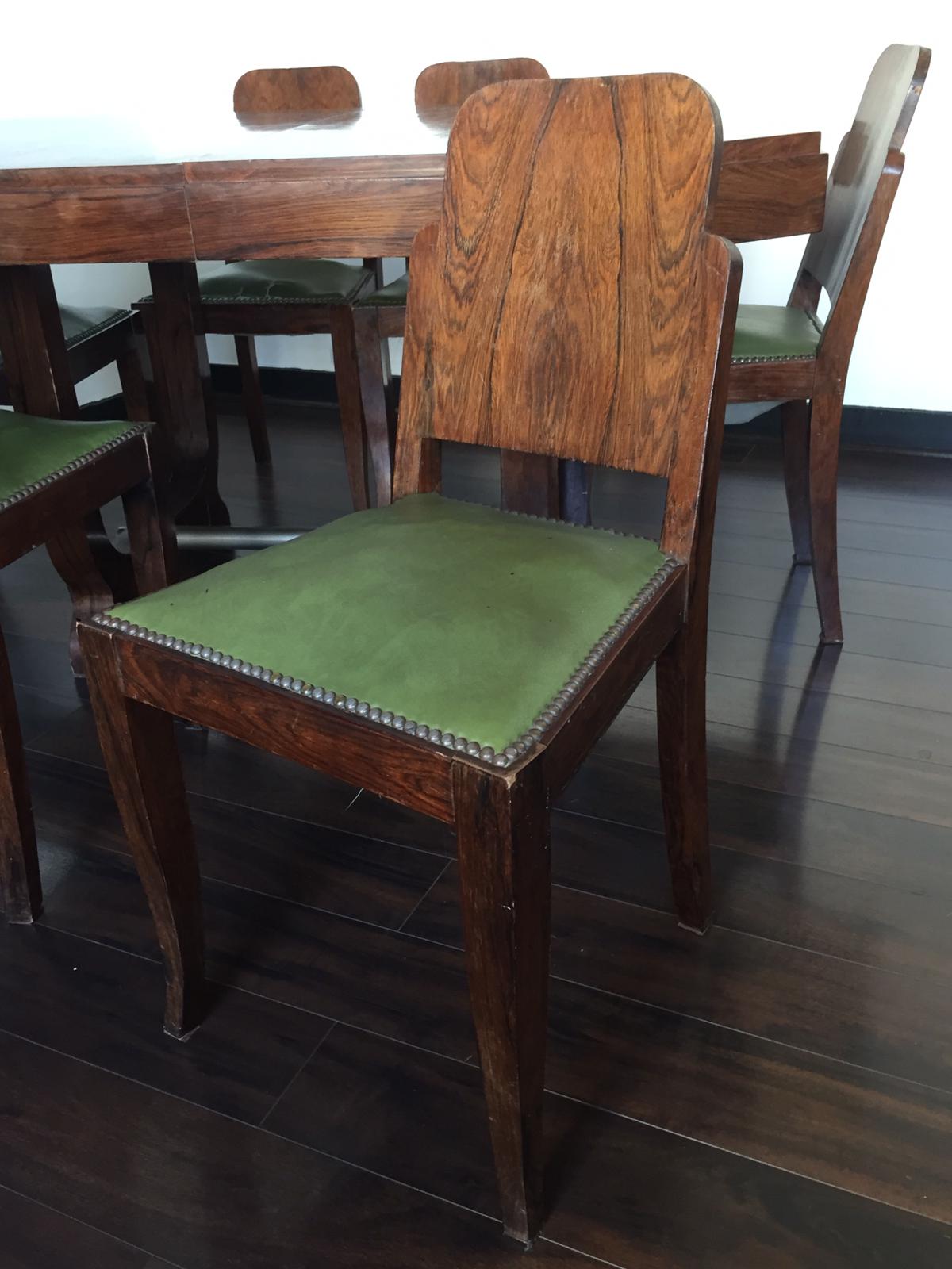 Art deco table and 6  chairs