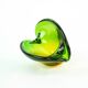 Sommerso glass platter in green and yellow, Murano, Italy, 1960s