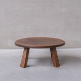 Brutalist oak mid-century dutch coffee table