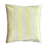 Coussin en voile de coton rayé jaune - 40 cm