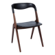 Chaise Vamo Sønderborg Sonja en teck et skaï noir, par Johannes Andersen