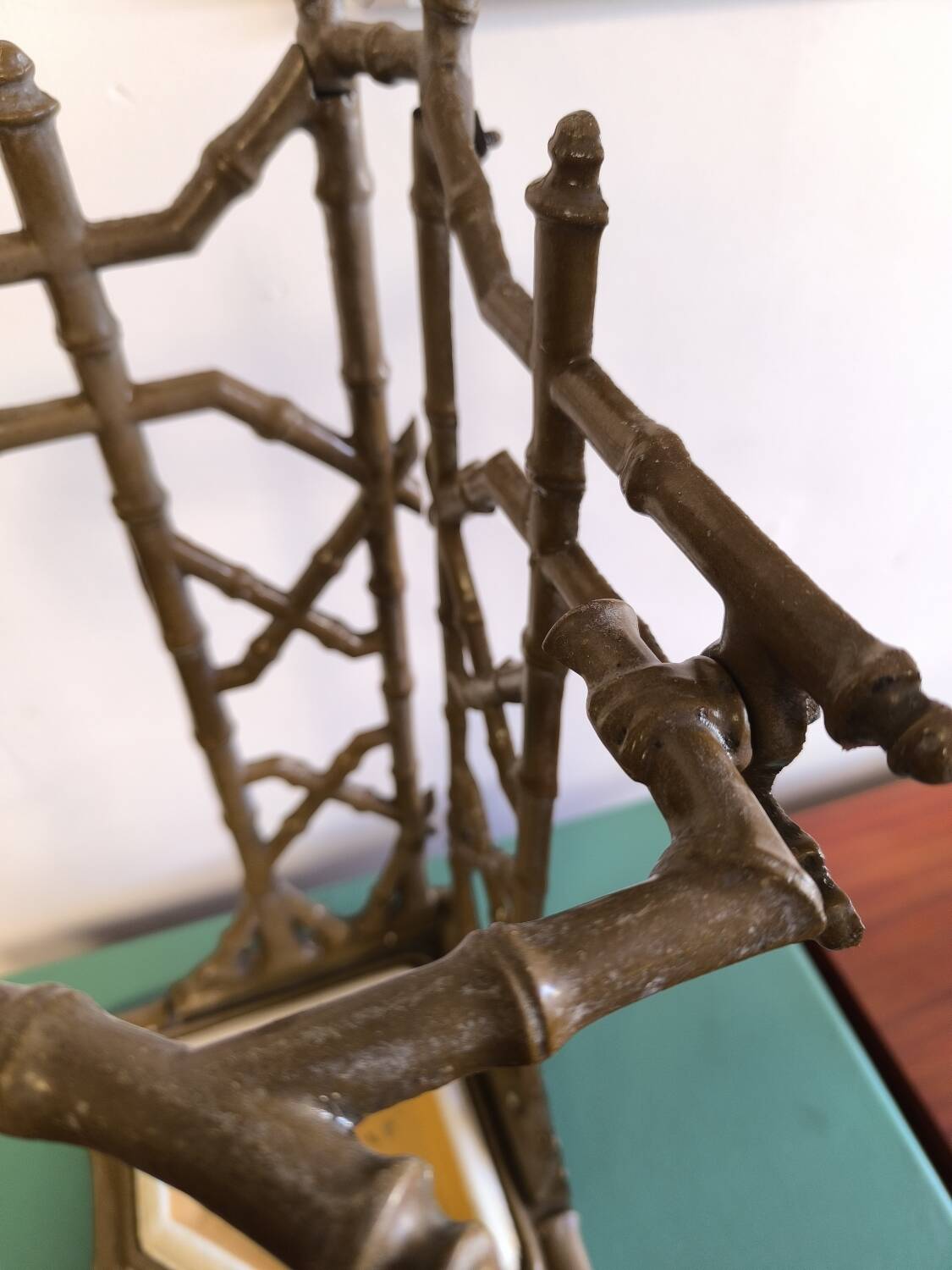 Bamboo imitation umbrella stand in enamelled cast iron circa 1930