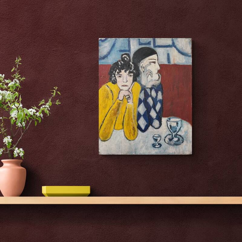 Portrait of clowns, 20th century, oil on canvas, unsigned, 32.5x40.5 cm, unframed