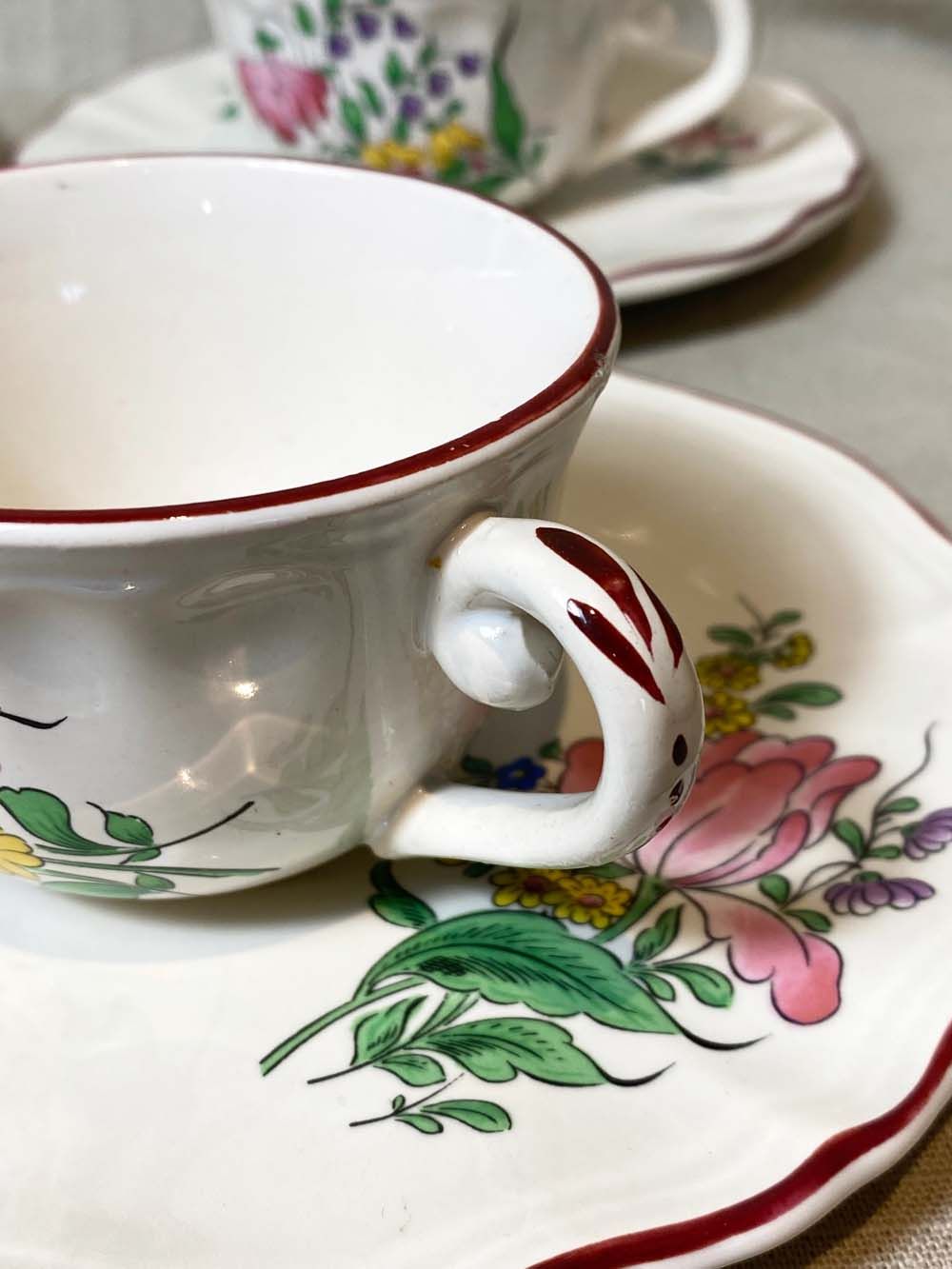 Coffee service, Luneville France. 6 cups 6 under cups