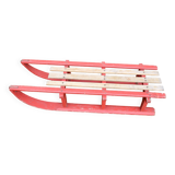 Luge vintage biplace traîneau bois de chêne 1930's 106 cm