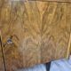 Restored Mid-Century Tapered Highboard Bar Cabinet  in Walnut & Mahogany