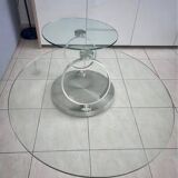 Table basse avec plateaux en verre dépliables