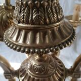 Ancien Lustre 6 Bras Style Louis XV en Bronze Doré