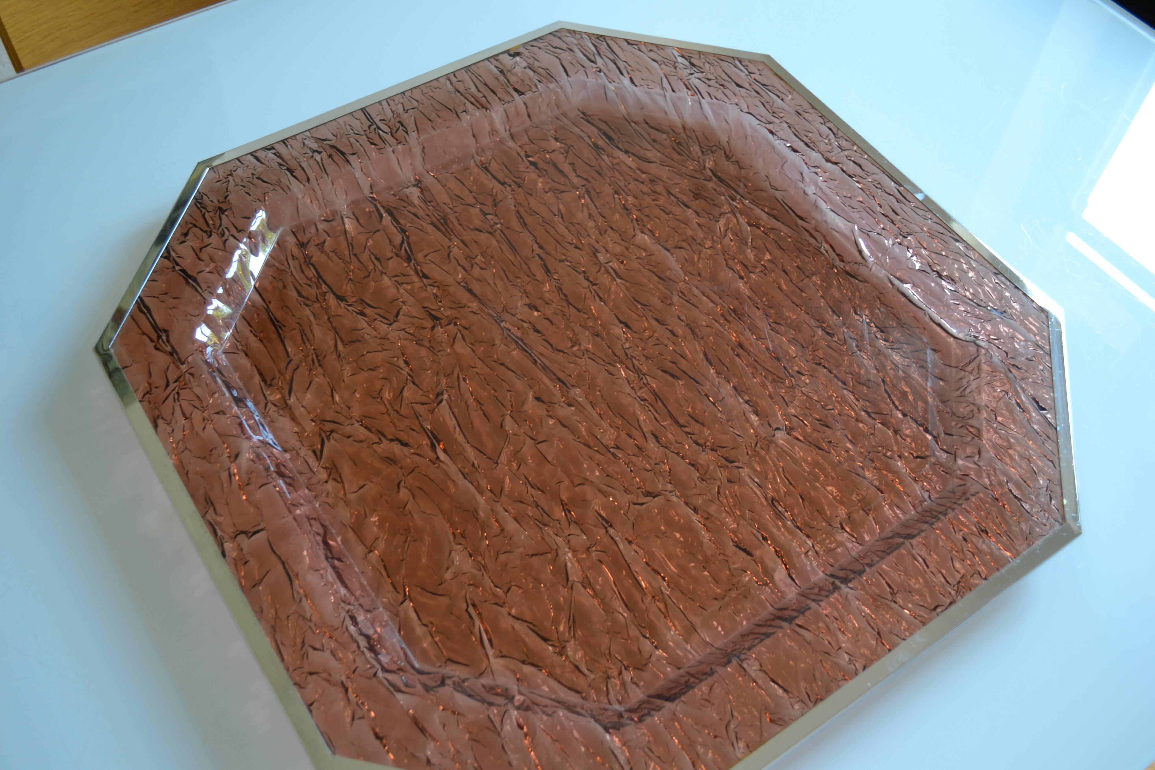 1970 tray in smoked lucite