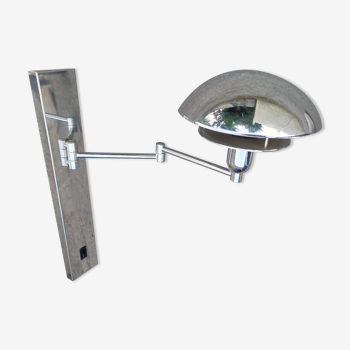 Wall lamp chromed metal 2 articulated arms