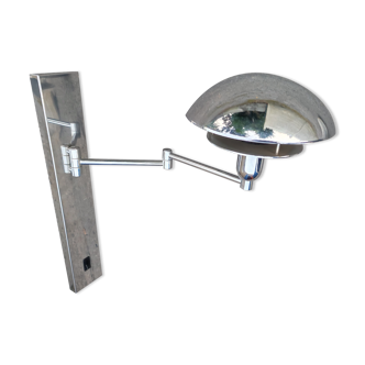 Lampe applique murale métal chromé 2 bras articulés
