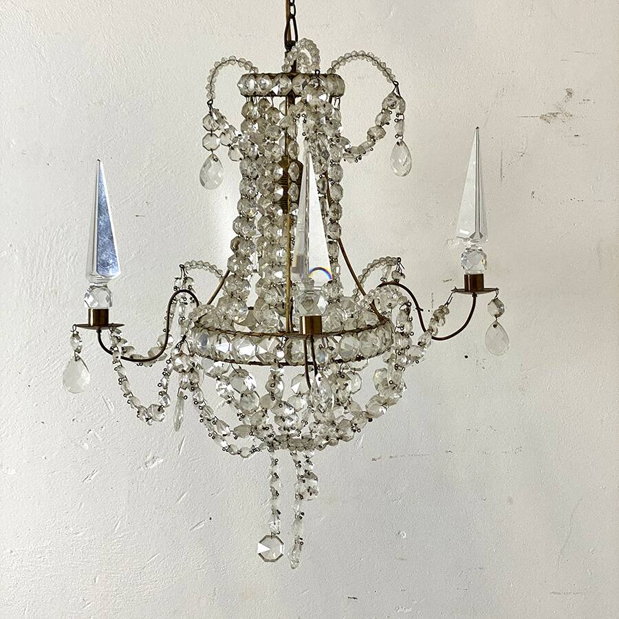 Early 20th century chandelier in bohemian crystal