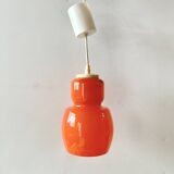 Vintage orange opaline pendant light - Space Age Design