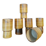 6 vintage stoneware mazagrans
