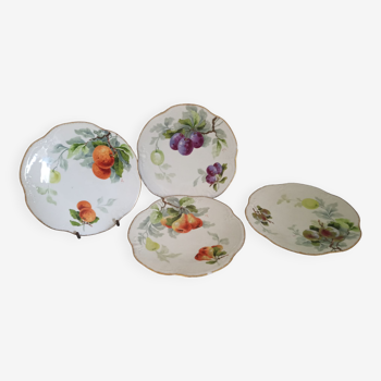 4 assiettes en porcelaine de Limoges signées A. Lanternier