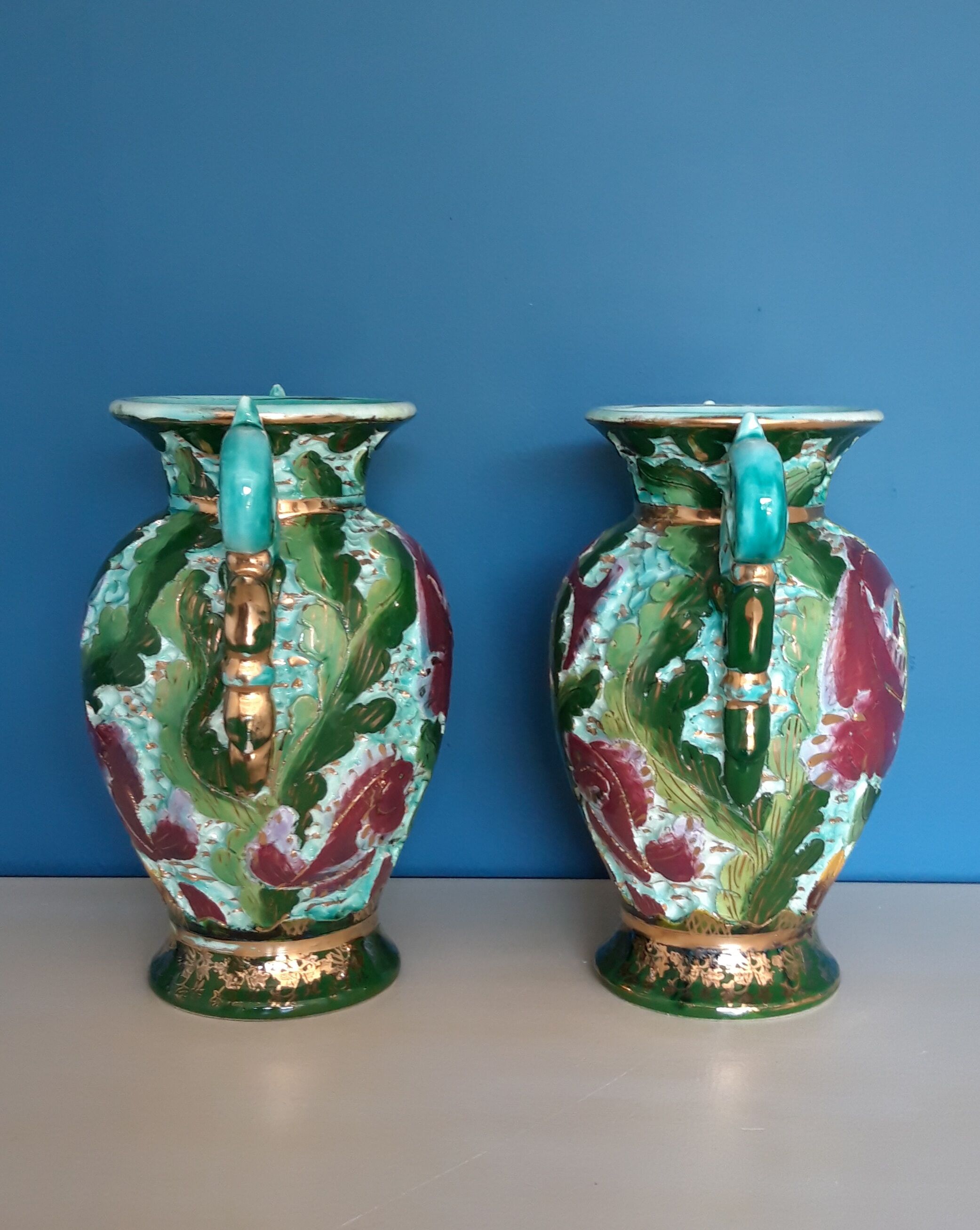 Pair of ceramic vases from Monaco from the 1950s