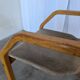 Vintage Beech Wood Dining Chair: 1970s Space Age Gray Fabric