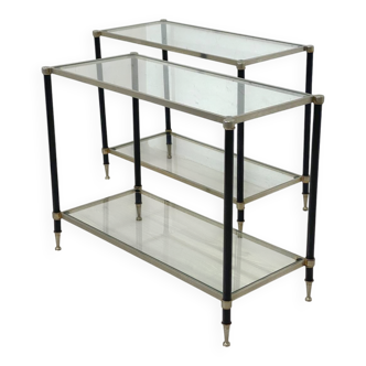 Paire de consoles ou bout de canapé maison Jansen Vintage 1970's