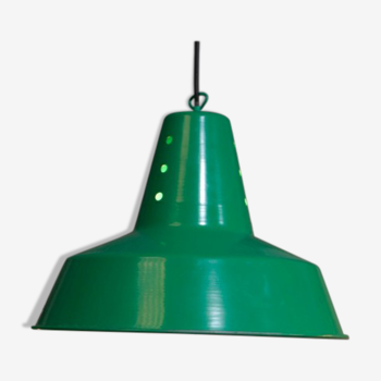 Lampe industrielle hangar abat jour en aluminium vert