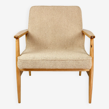 Beige boucle gfm63 lounge chair by J. Kedziorek, 1970s