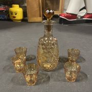 Carafe et 5 verres vintage