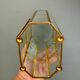 Vitrine vintage en verre et laiton