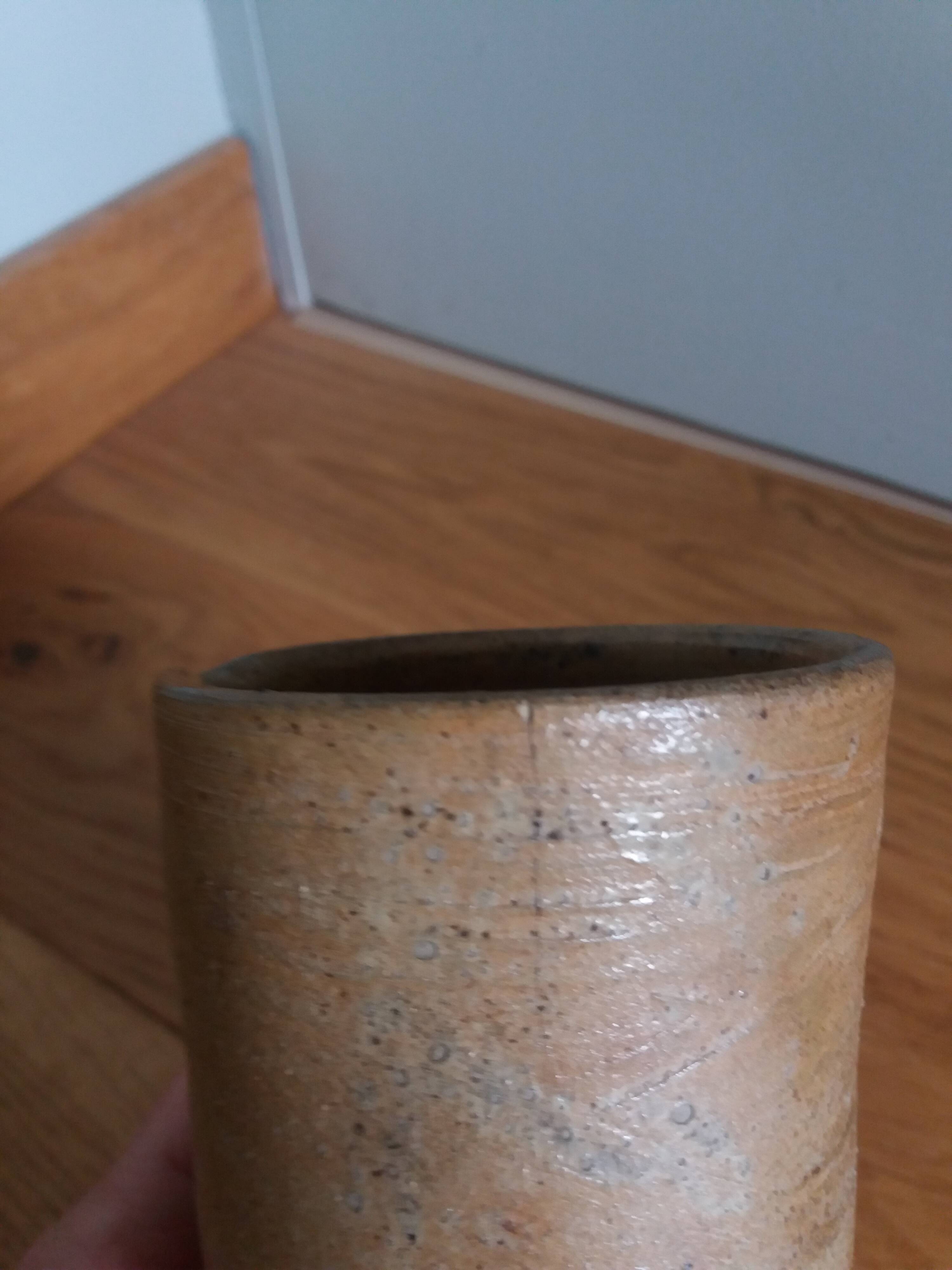 Brutalist vase pitcher signed in stoneware