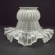 Pair French 1930s White Opaque Patterned Glass Replacement Shades 0161