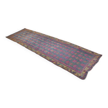 Tapis de couloir Oushak à motif géométrique, référence 2540