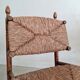 Paire fauteuils en bois et paille