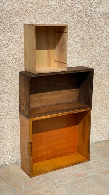 Vintage oak geometric drawer floor