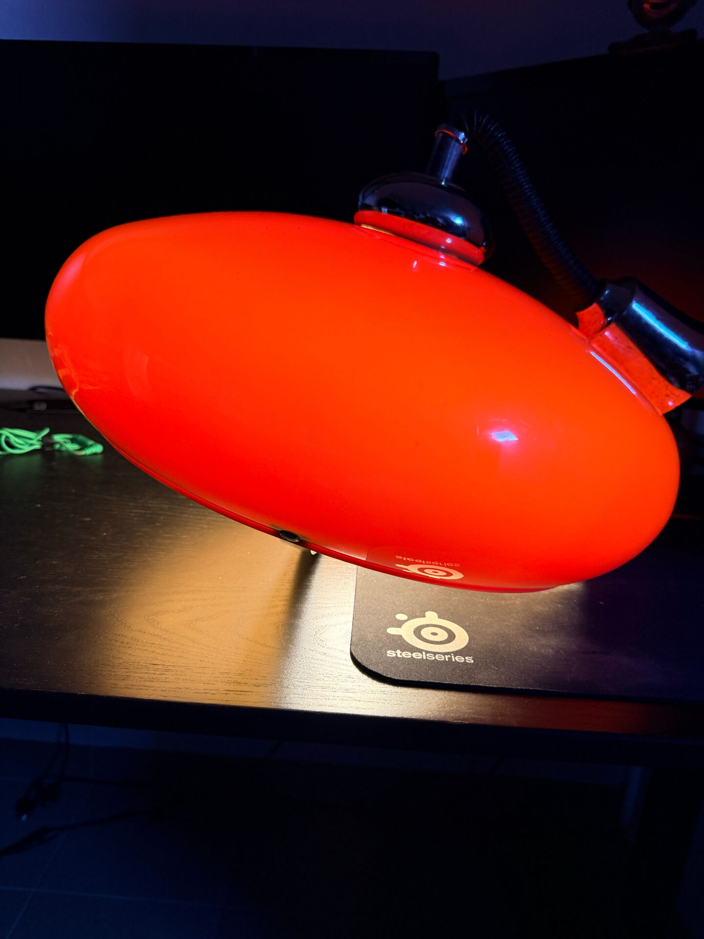 Suspension Space Age orange attribuée à Dijkstra Lampen