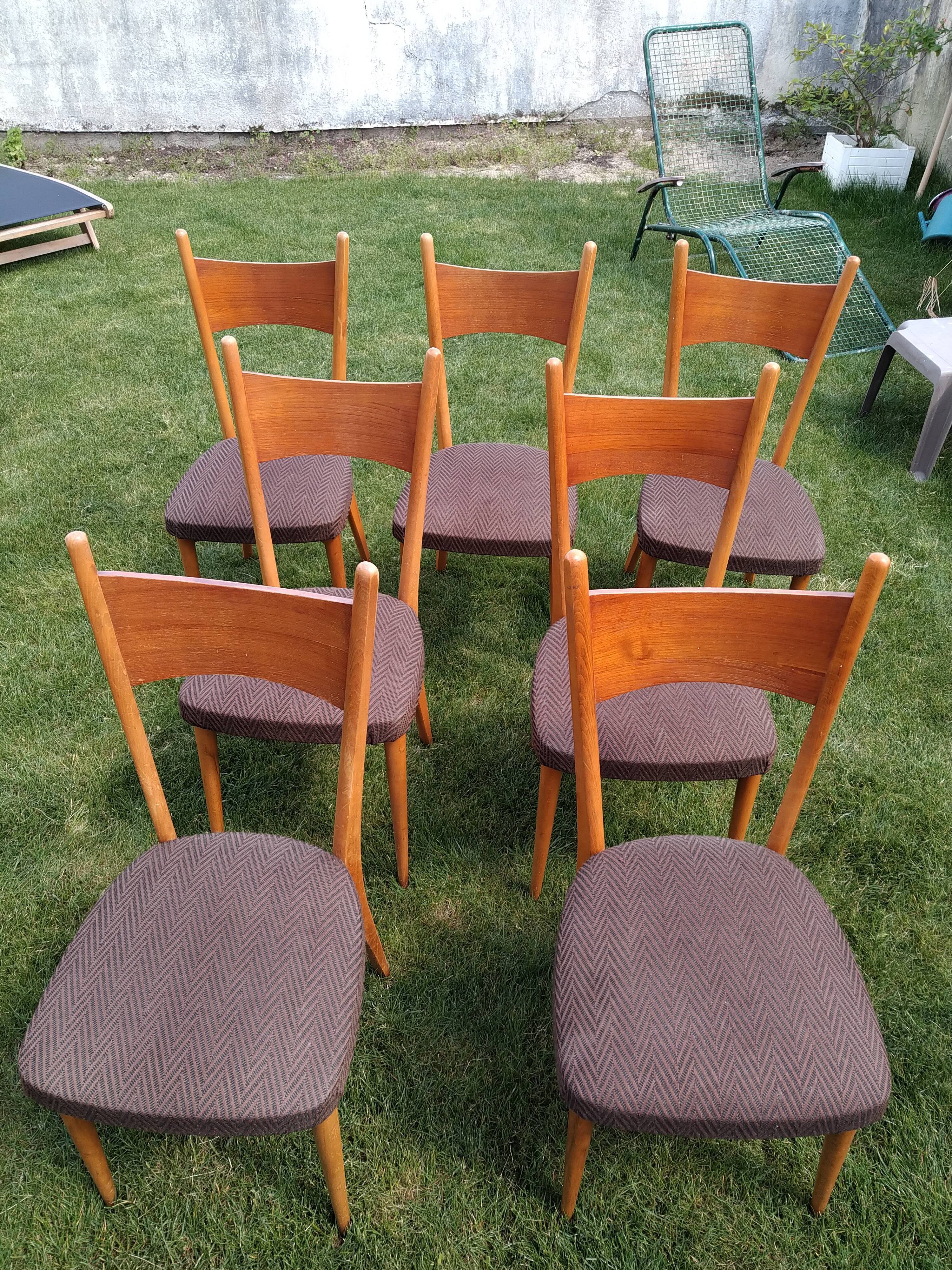 Set of 7 chairs 60s