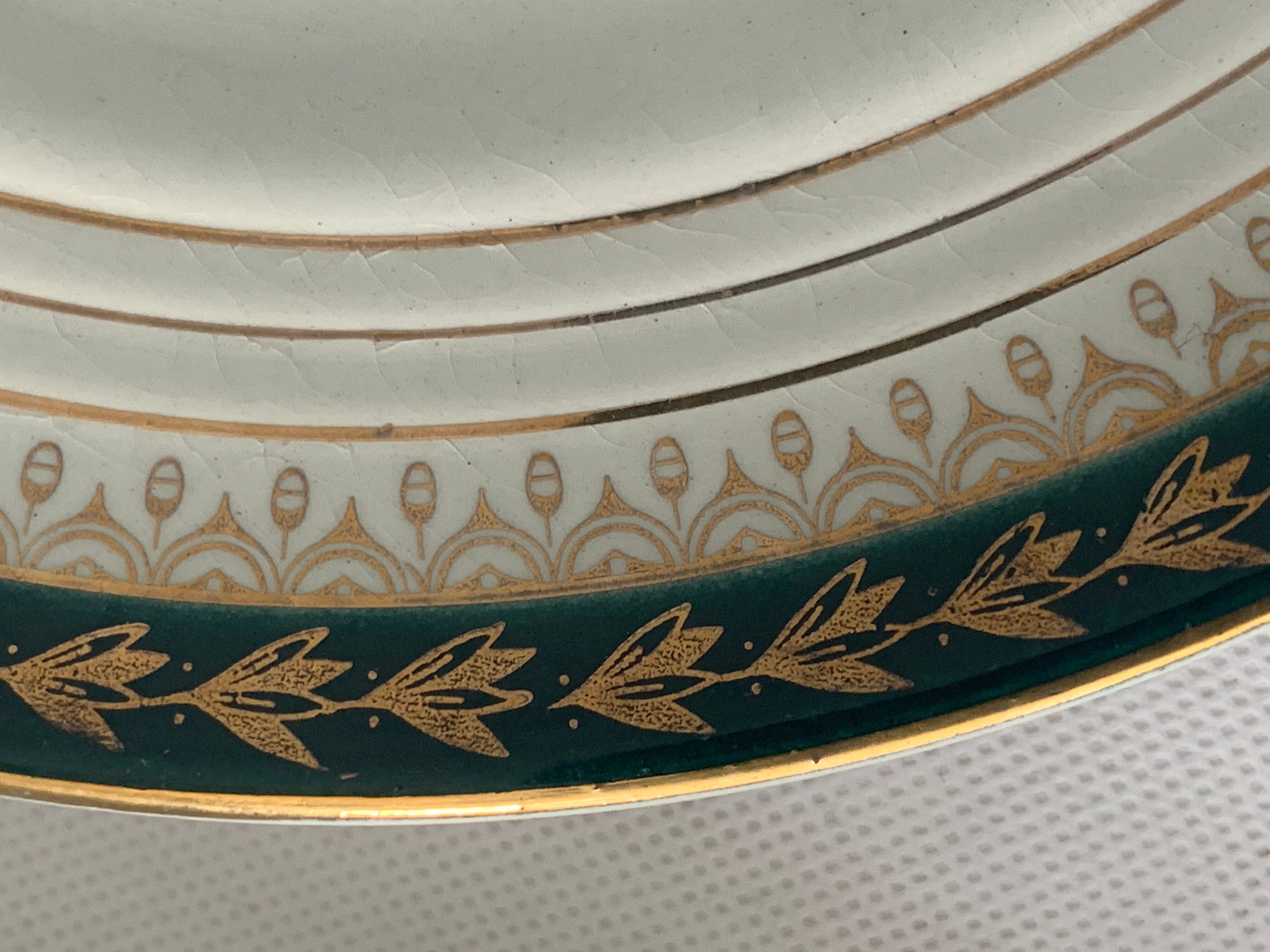 8 dessert plates in golden porcelain and saint Amand Ceranord