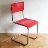 Bright Red 1950's Modernist cantilevered Chair