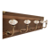 Wall coat rack 50 cm – 5 metal and ceramic hooks – Stained wood