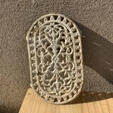 Old oval enamelled cast iron trifle soap holder