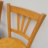 Series of 4 chairs of bistrot restaurant old 1950