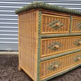 Commode en rotin vintage