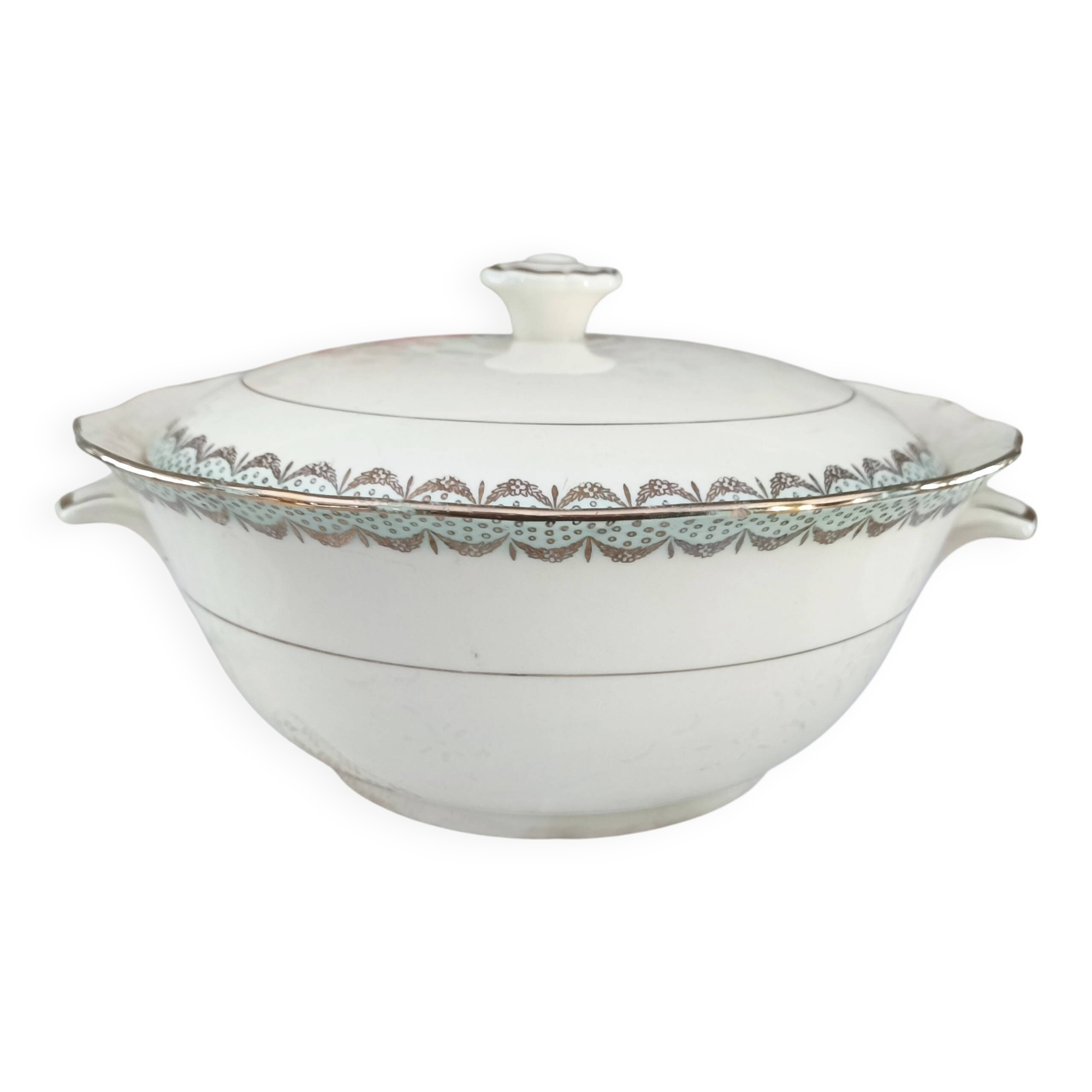 Longwy France earthenware soup tureen, Trianon model