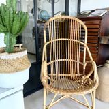 Old vintage rattan chair