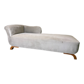Méridienne époque art déco en velours taupe