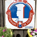 Old enamelled plate tourist restaurant