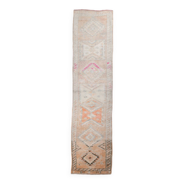 3x12 Pale Orange Beige Turkish Vintage Runner Rug, 86x352Cm SK 18322