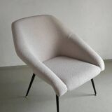 Gray boucle shell armchair | Germany | 1960s