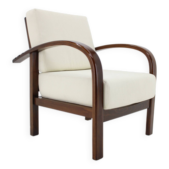1930s Restored Art Deco Adjustable Armchair by Fishel ,Czechoslovakia