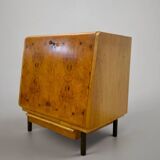 Vintage Czech Burr Walnut Bar Cabinet 1950s